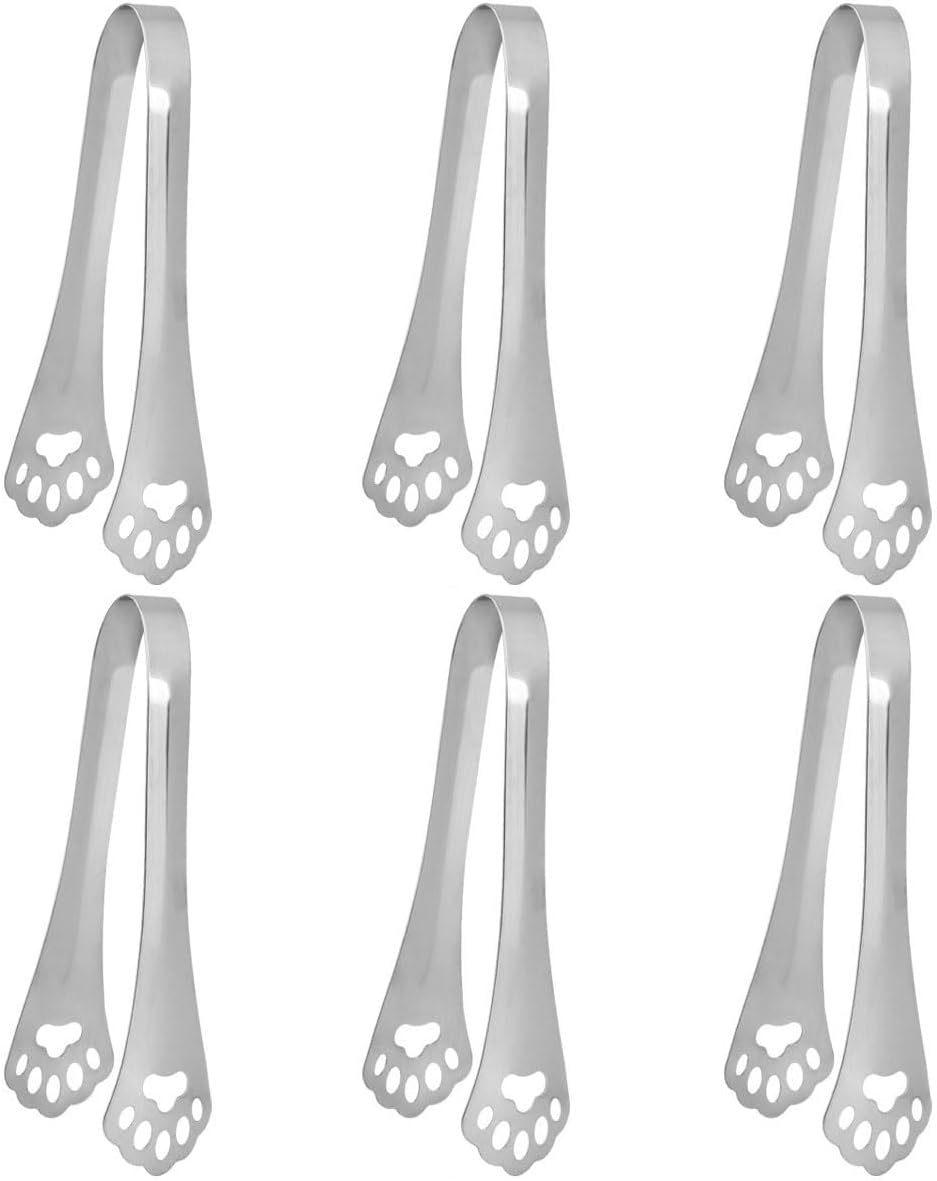 Keewah Small Bear Paw Serving Tong 6 Pack, 5.4 x 1.3 inch, Stainless Steel