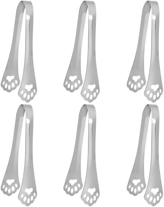 Keewah Small Bear Paw Serving Tong 6 Pack, 5.4 x 1.3 inch, Stainless Steel