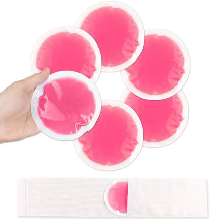 NEWGO Small Ice Packs for Injuries Reusable with Cloth Backing, 6 Packs | FSA Eligible, Round Hot and Cold Gel Pack, Flexible Cold Pack for Face, Toothache, Eyes Pain Relief