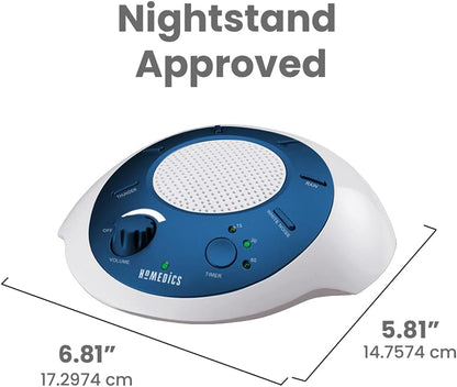 Homedics SoundSleep White Noise Sound Machine, Blue | , Small Travel Sound Machine with 6 Relaxing Nature Sounds, Portable Sound Therapy for Home, Office, Nursery, Auto-Off Timer