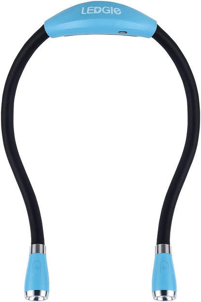 LEDGLE LED Neck Reading Light, Book Light for Reading in Bed, 3 Color Temperatures 6 Adjustable Brightness 1600K 3500K 6000K Flexible Neck Lights for Knitting Reading Crocheting Repairing (Black)