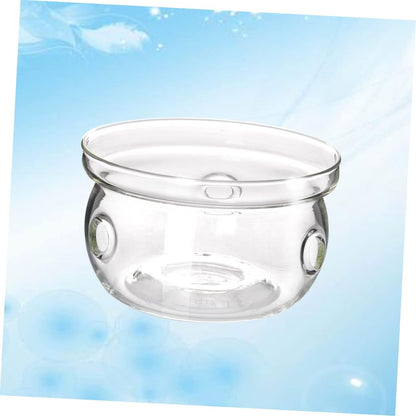 PRETYZOOM 1pc Creative Glass Base Heating Station for Tea Pot Stylish Insulated Furnace for Home Office Practical Tea Warmer No Candle Included