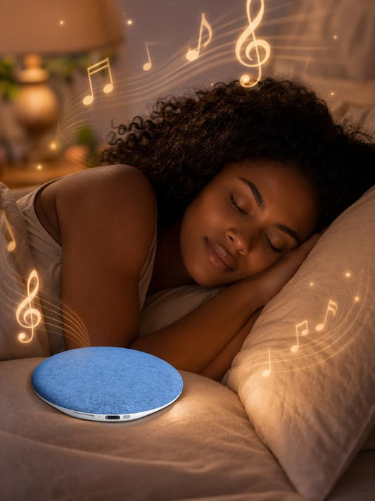Pillow Speaker（on top, not Under Pillow） for Sleeping with Built-in White Noise, Bluetooth 5.4 Sleep Aid for Side Sleepers, Auto-Off Timer, 48H Battery, USB-C Bedside Sleep Speaker