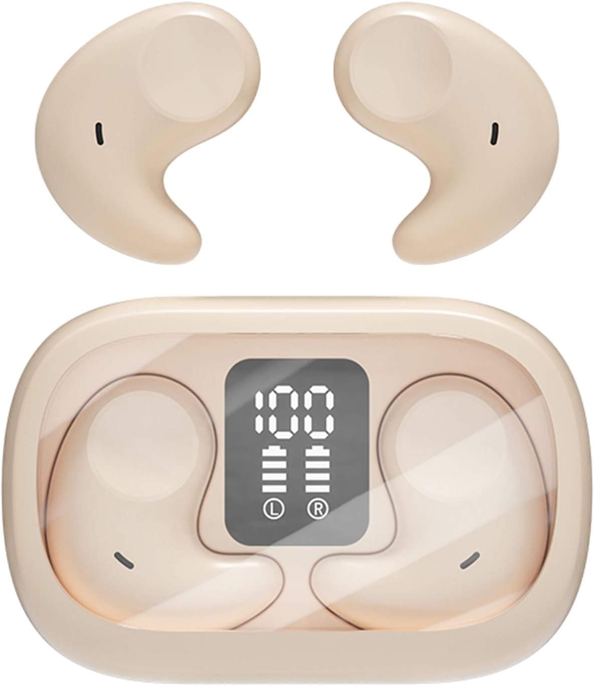 Piluyaa Sleep Earbuds Bluetooth in Ear Light-Weight Headphones, Mini Invisible Earplugs Small Design for Side Sleepers, 58H Playtime with Charging Case, Clear Calls& Noise Block-Black
