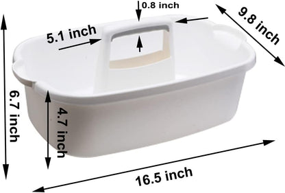 Large Plastic Cleaning Supply Caddy with Handle, Portable Cleaning Tool Storage Tote for Dorm, Bath, Pantry (Dark Grey)