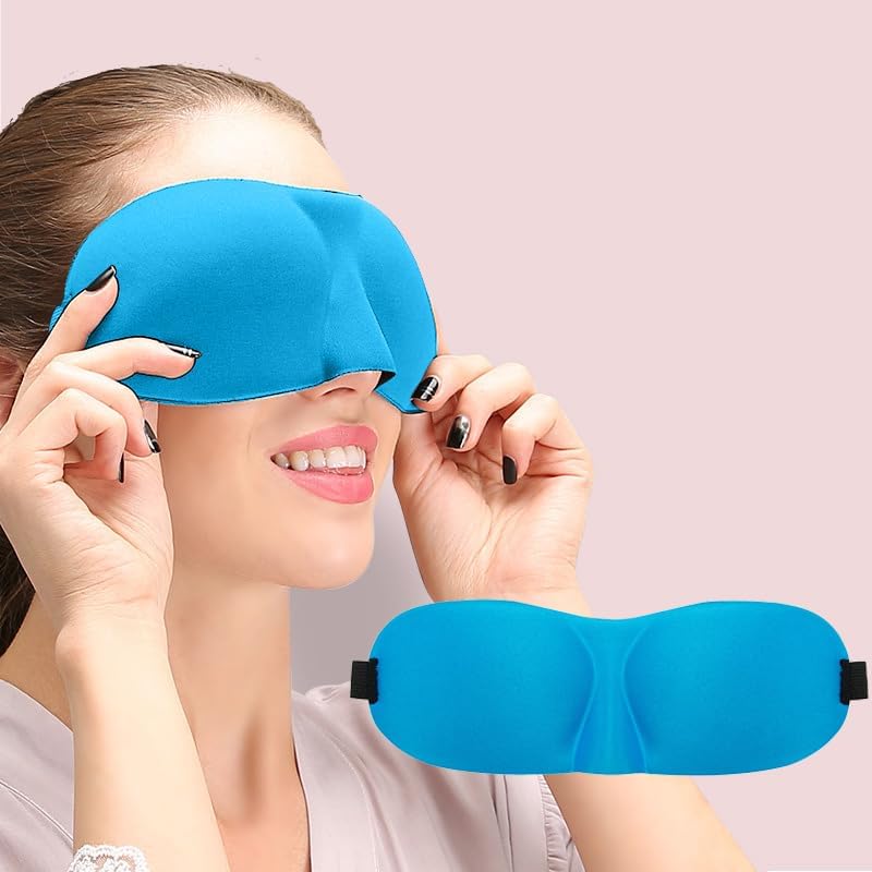Sleep Mask for Back and Side Sleepers 1 Pack, 3D Light Blocking Eye Mask for Sleeping, Zero Pressure Eye Cover for Women and Men, Lightweight Breathable Night Blindfold Black
