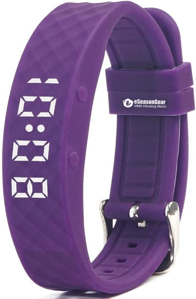 VB80 12 Alarm Vibrating Watch, Silent Vibration Shake Wake ADHD Medication Reminder