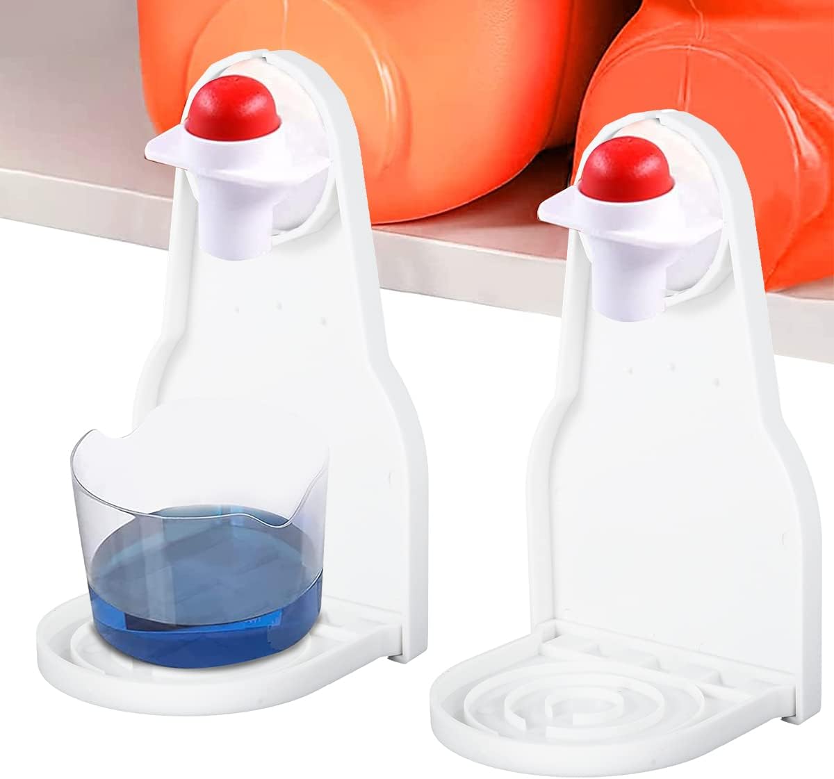 2 Pack Detergent Cup Holder Anti-Slip Detergent Drip Catcher Thick Plastic Laundry Drip Tray Catcher No More Leaks or Mess Laundry Room Gadget for Softener(White foldable)