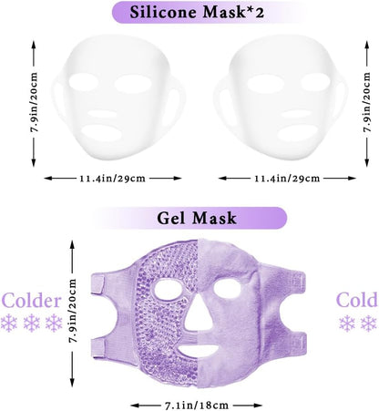 my novel things Face Ice Pack and 2 Packs Silicone Face Mask Cover