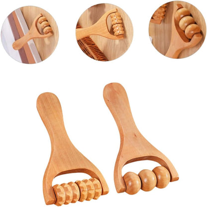 Natural Wooden Foot Roller Massager, Foot Massage Relief Tool | Ergonomic foot roller for muscle pain relief, practical wooden massage tool to soothe feet and bring relaxation.
