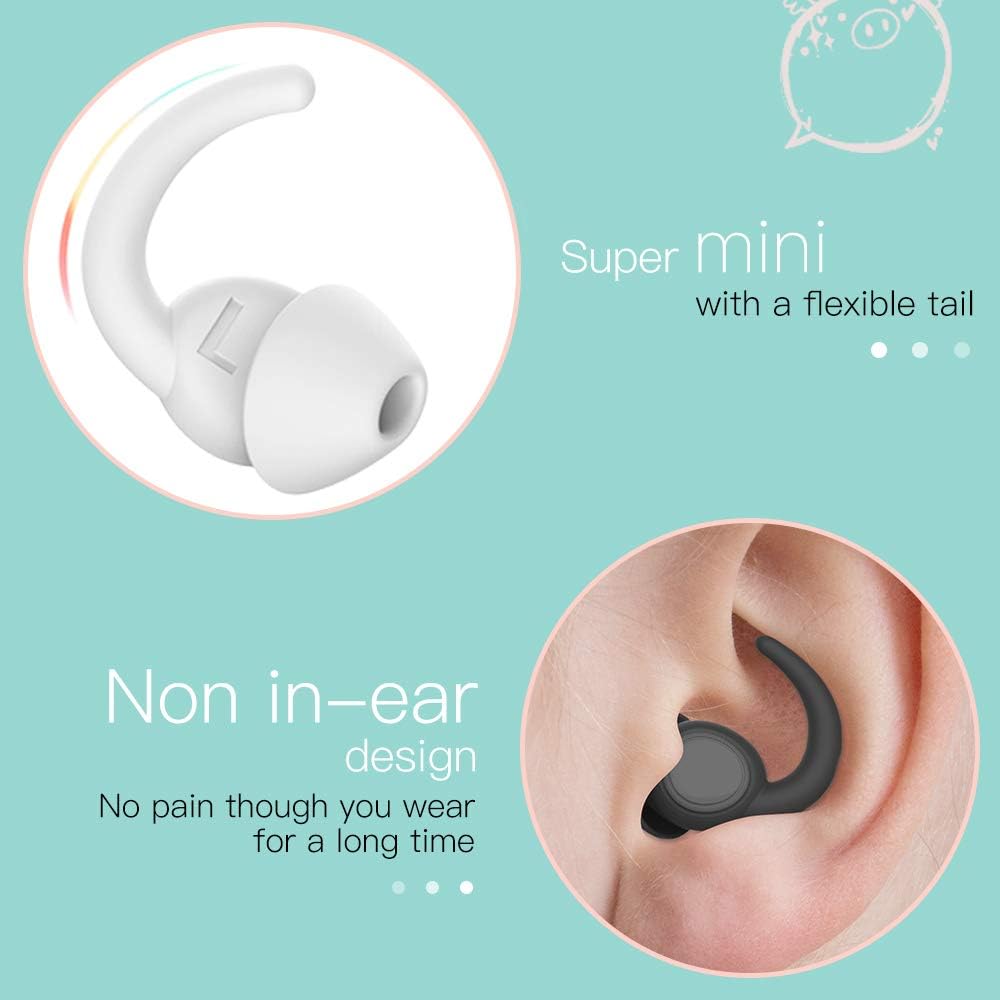 WUTAN Ear Plugs for Sleeping, 33dB Noise Cancelling Silicone Reusable | Jellyfish Bionic Design, Side Sleeper Friendly, 2 Pairs, S/L, Washable, Waterproof for Swimming, Travel Essential, Latex-Free