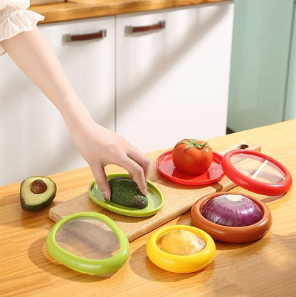 EWUVP Avocado Saver and Tomato Holder, 4pcs Reusable Storage Containers for Fridge, Fruit and Veggie Storage Container - Ideal for Avocados, Tomatoes, Apples, Garlic, Onions, and More