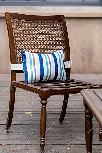 Outdoor Neck Pillow for Recliner,Patio Chaise Lounge Waterproof Headrest Pillow with Adjustable Elastic Stripe,Small Pillows Attachment for Office Chair,Car Seat Head or Lumbar, Navy Blue 2Pack