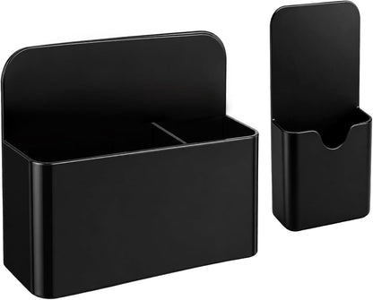 Magnetic Pen Holder, 2 Pack Magnetic Dry Erase Marker Holder, Black Strong Magnetic Marker Holder Pen Pencil Organizer for Whiteboard, Refrigerator, Office, Locker Accessories, Classroom Must Haves