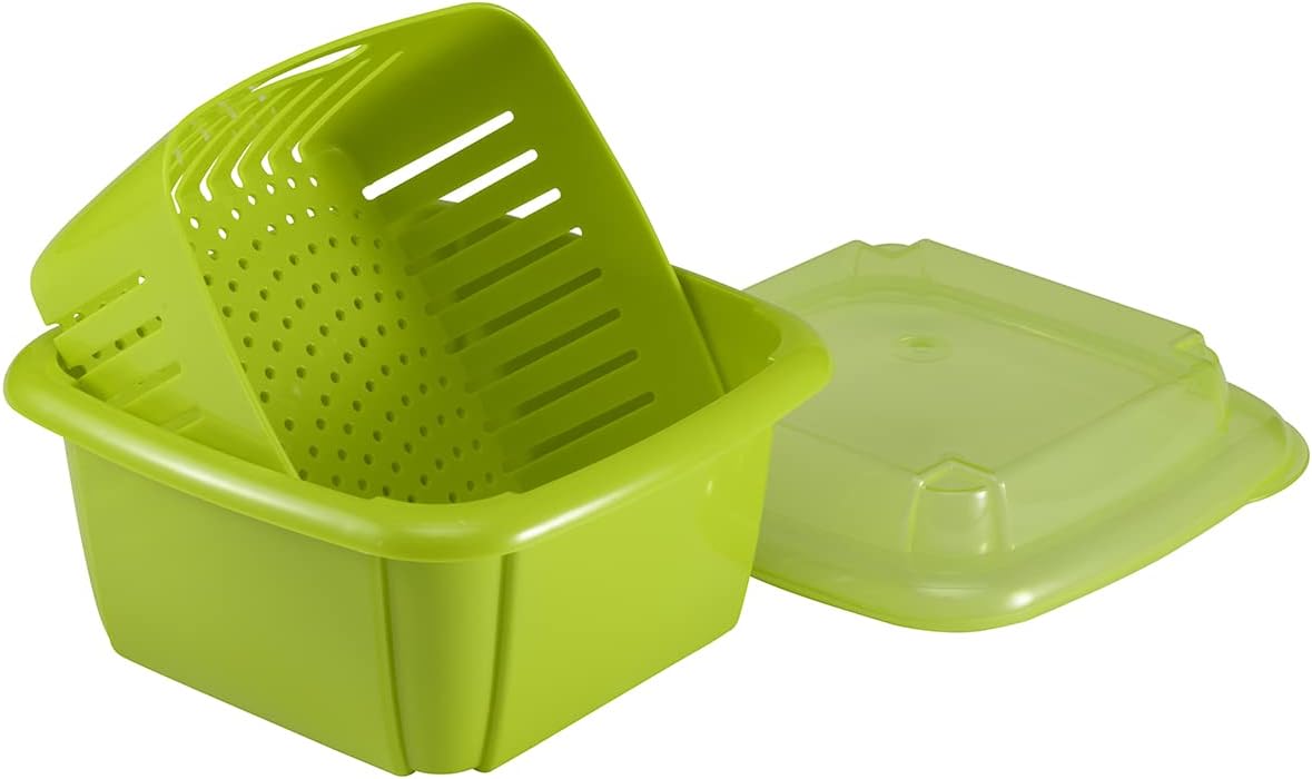 Hutzler 3-in-1 Berry Keeper Colander and Container, Keeps Berries Fresh Longer, 2 Pints, Apricot