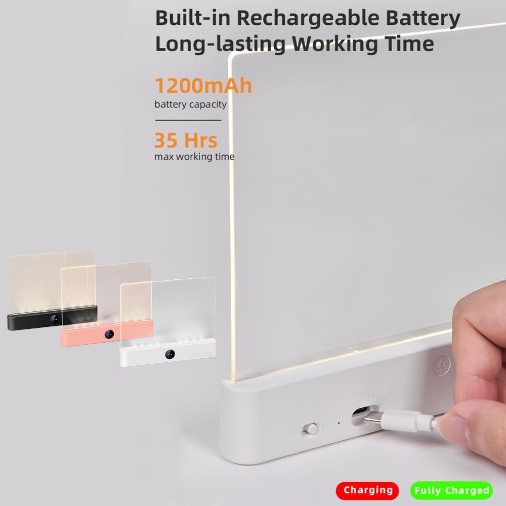 Book Light for Reading in Bed at Night Flat Reading Lights, White