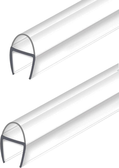 2-Pack 5/16" x 39" Shower Door Bottom Seal Strip, Shower Door Sweep | Frameless Glass Door Seal Strip, Stop Shower Leaks for 5/16" (8mm) Thick Glass