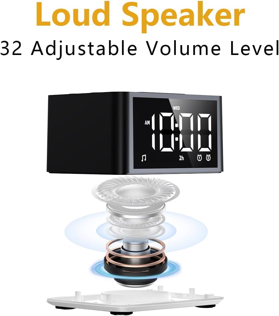 3-in-1 Sound Machine White Noise Machine Dual Alarms 12 Color Night Lights 30 Soothing Sounds 15 Wake Up Sounds 32 Volume for Baby Adults Kids Sleep Timer Memory Function Backup Battery Alarm Clock