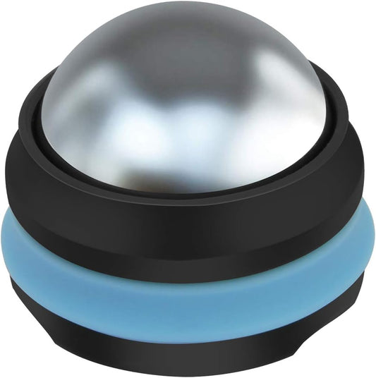 AHIER Cold Massage Roller Ball, Stainless Steel Cold Therapy Relief Tool | Free Rolling Removable Gel Ball Deep Tissue Massage Pain Relief, Great Tool for Back/Neck Pain, Muscles Recovery (Black)