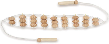 Mr.Woodware Rope Back Massager - 47.2 inches Lymphatic Drainage Massager Tool for Back, Neck, Legs, Waist, Body Pain Relief and Massage Therapy - Anti Cellulite Wooden Massage Roller for Maderoterapia