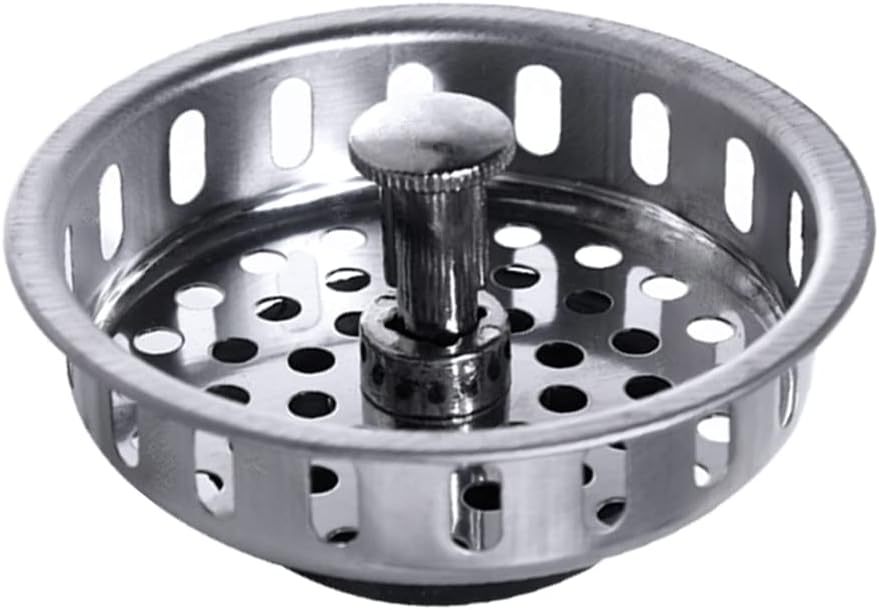 Stainless Steel Kitchen Sink Basket Strainer Replacement for US Standard Drains (3-1/2 Inch), Stainless Steel Body W/Large Neoprene Seal 1 Pack