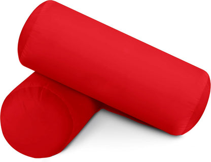 SAHARBEDDINGS 2 PC Cervical Neck Roll Pillow Cover with Cotton Bolster Pillowcases for Cylindrical Cushion Round Neck Pillowcase Zipper Closer (Blush, 13x6 Roll Pillow Set of 2)