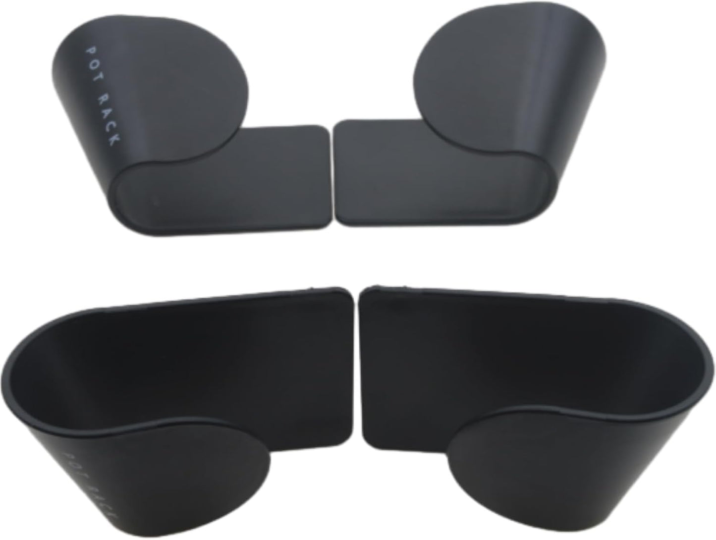 4 Pairs Pot and Pan Lid Holder Self Adhesive Wall Mount Storage Organizer Pot Lid Organizer for Cabinet (Black)