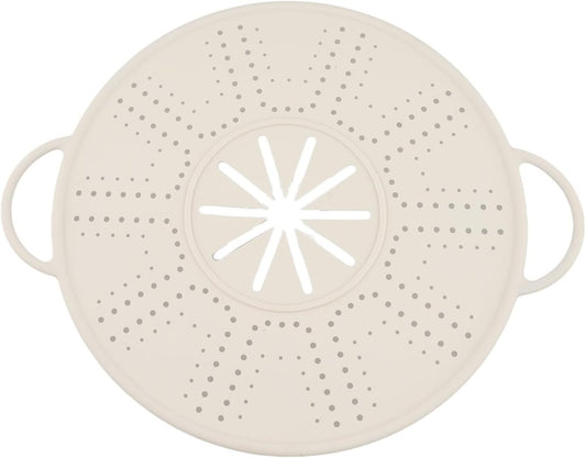 Large Silicone Spill Stopper Lid for Kitchen Pots Pans(white)