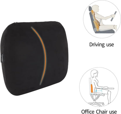 Lower Back Automotive Lumbar Support Pillow for Car Recliner Cushion Black