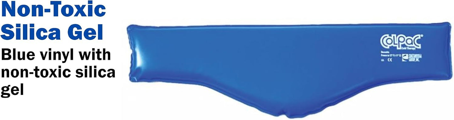 Chattanooga ColPac, Reusable Gel Ice Pack, Cold Therapy for Neck, Shoulder, Upper Back for Headaches, Inflammation, 23" Neck Contour, Blue Vinyl, with a Lumintrail Drawstring Bag