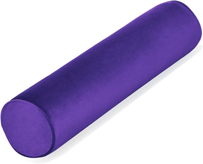Tinbolunce Memory Foam Roll Pillow for Knee/Leg/Neck - Full Moon Bolster/Round Cylinder Pillow for Sleeping on Side or Back - Removable Cooling Cover Length 18" x 6" Diameter (Chocolate Brown)