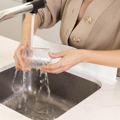 TYOARO Sink Splash Guard Behind Faucet for Kitchen, Silicone Non-Slip Base | Non-slip suction base, fits kitchen and bathroom sinks, dishwasher safe
