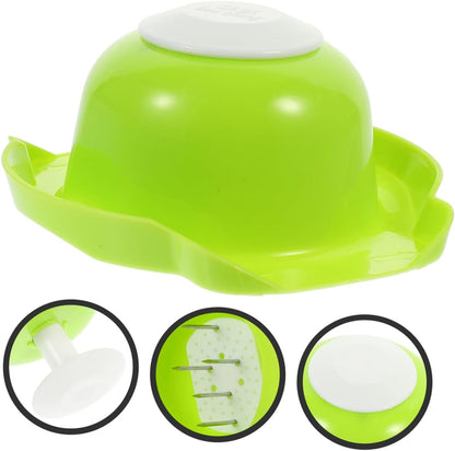 Vegetable Slicer Hand Protector Safe Food Holder for Cutting Fruits Vegetables Lightweight Grater with Pressing Handle Finger Guard for Safe Meal Prep Green