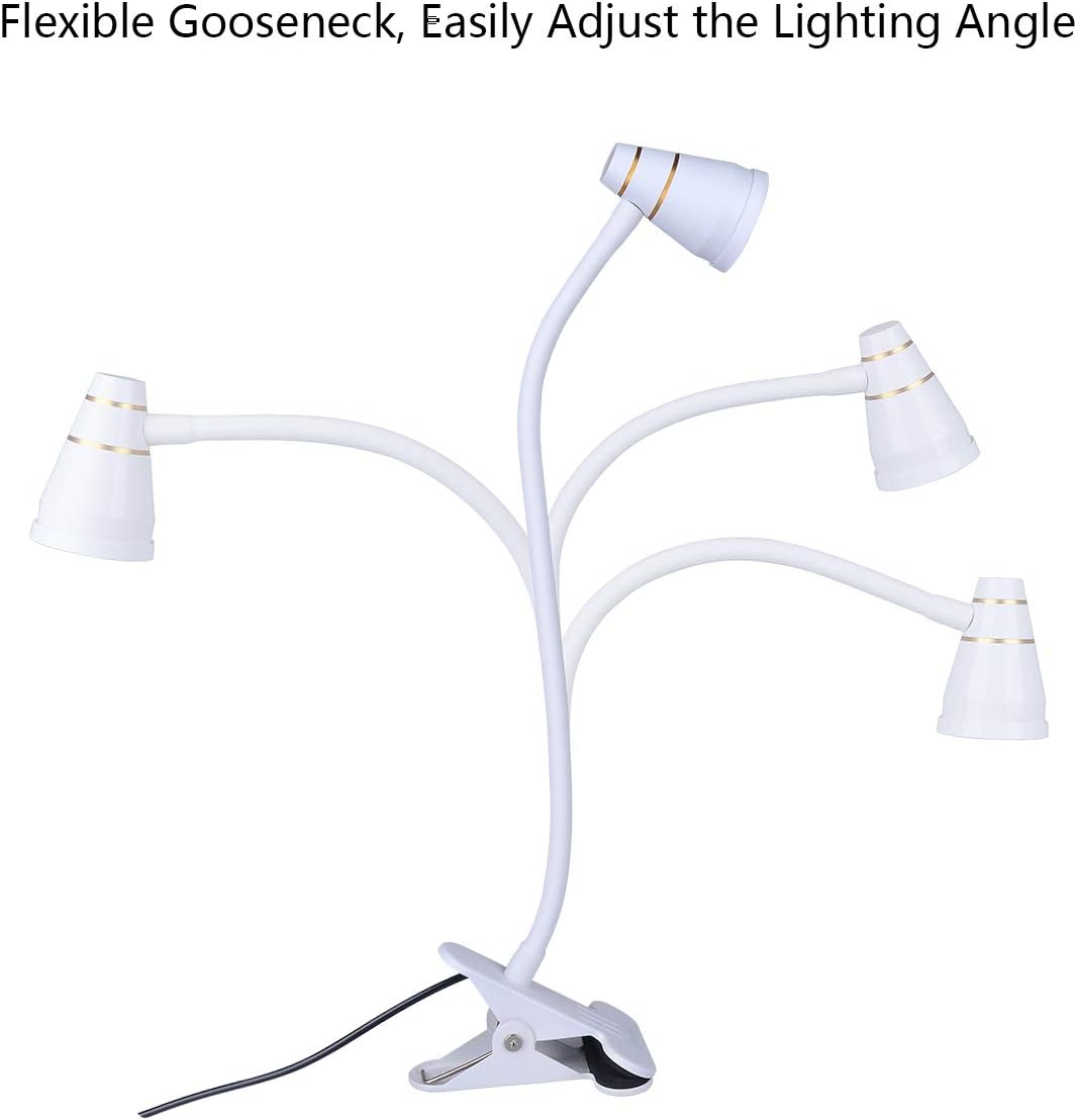 Zoomable Clip on Light, Clamp Reading Light for Dorm Bed Headboard, Dimmable Spotlight with 3 Color Temperature Options, 10 Dimmable Brightness Levels, Adjustable Beam Angle