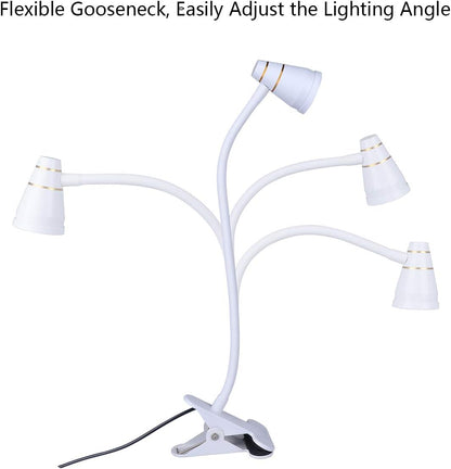 Zoomable Clip on Light, Clamp Reading Light for Dorm Bed Headboard, Dimmable Spotlight with 3 Color Temperature Options, 10 Dimmable Brightness Levels, Adjustable Beam Angle