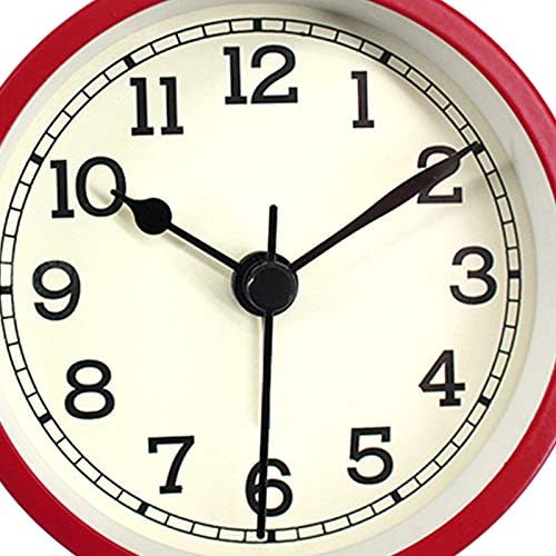 3" Round Quartz Analog Metal Alarm Clock Silent Non Ticking Desk Clock