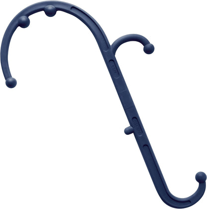 LiBa Back and Neck Massager Trigger Point Hook Therapy Tool Navy | Manual massage hook for pain relief, handheld back neck shoulder massager targets trigger points, ergonomic therapy