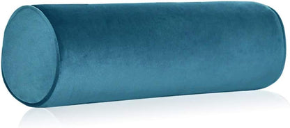 Tinbolunce Memory Foam Roll Pillow for Knee/Leg/Neck - Full Moon Bolster/Round Cylinder Pillow for Sleeping on Side or Back - Removable Cooling Cover Length 18" x 6" Diameter (Chocolate Brown)