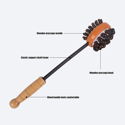 Dioche Handheld Massage Hammer for Back & Body Relaxation, Dual-Sided Manual Massager with Wooden Handle for Neck, Shoulder, Leg & Head Muscle Relief