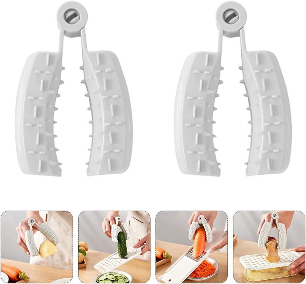 Cabilock 2pcs Hand Finger Protectors for Safe Vegetable Slicing Grey Food Cutter Safety Holders -cut Kitchen Gadgets for Finger Guard