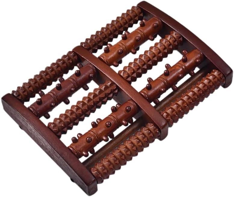 Wooden Foot Massager for Plantar Fasciitis Relief, Ergonomic Foot Roller for Muscle Relaxation, Circulation & Acupressure, Sturdy Wood Frame Massage Roller 10.63 x 7.48 x 1.57 in (Style 2)