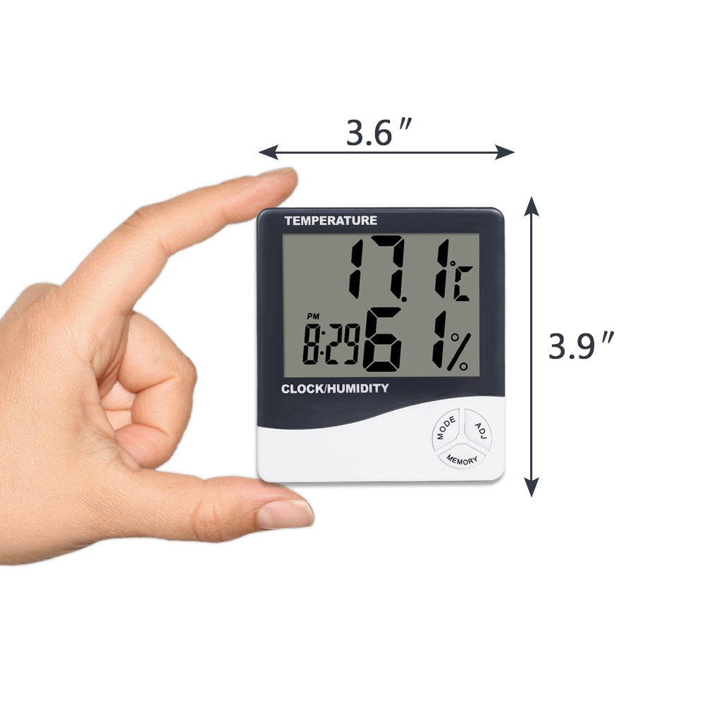 Mengshen Digital Hygrometer Thermometer, Indoor & Outdoor Temperature Monitor, Home Office Temp Humidity Gauge Meter - LCD Display, Battery Included - TH03