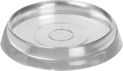 SoftTouch 1-13/16" Round Reusable Furniture Caster Cups for Couches, Chairs, Tables on Carpet or Hard Surfaces, Furniture Wheel Caster Cups with Vinyl Base, Set of 4, Clear