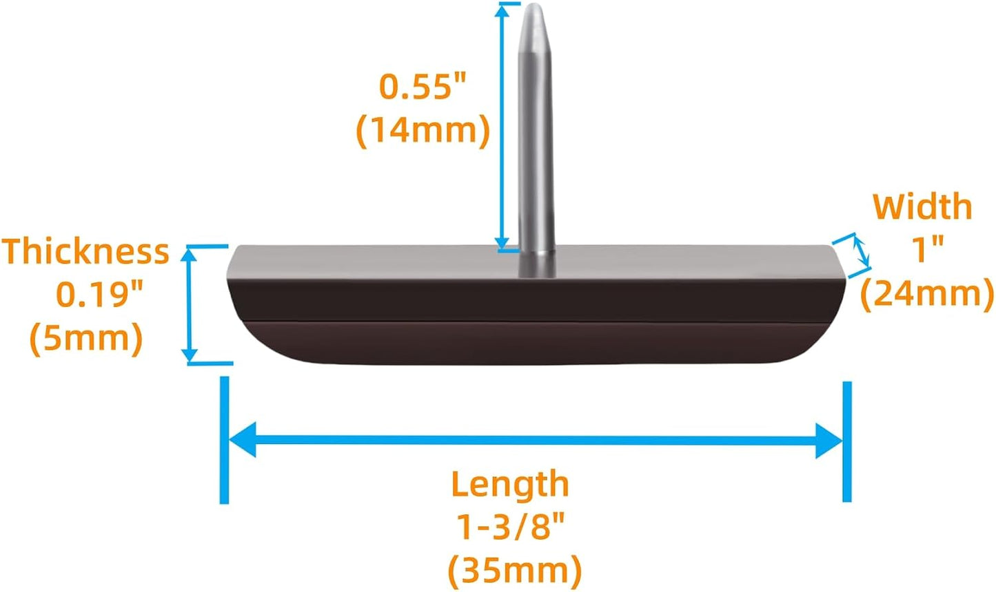 1" Nail on Furniture Sliders (24 Pack) - Furnigear Heavy Duty PTFE (Teflon) Chair Sliders Glides Wooden Furniture Movers Move Your Furniture Easily & Safety - Best Chair Leg Floor Protectors