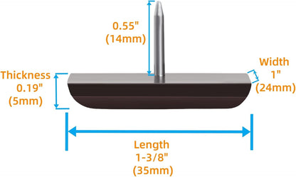 1" Nail on Furniture Sliders (24 Pack) - Furnigear Heavy Duty PTFE (Teflon) Chair Sliders Glides Wooden Furniture Movers Move Your Furniture Easily & Safety - Best Chair Leg Floor Protectors