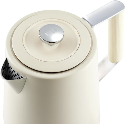 SAKI Luna Pro Variable-Temperature Electric Kettle 1.75 L, 6 Presets & 0-120 min Keep-Warm, Plastic-Free 304 Stainless, Altitude-Calibrated LCD, 1500 W Fast-Boil Auto Shut-Off, Matte Black