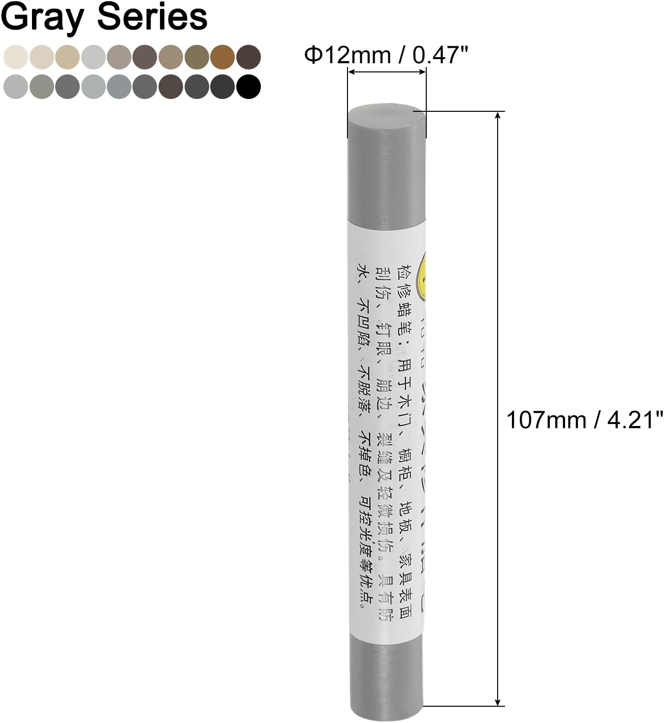 uxcell Furniture Repair Wax Crayons Kit, 20Pcs - Wood Filler Stick, Touch Up Furniture Markers - for Scratches Holes Tables Desks Wooden Floor Laminate Covers, Gray Series