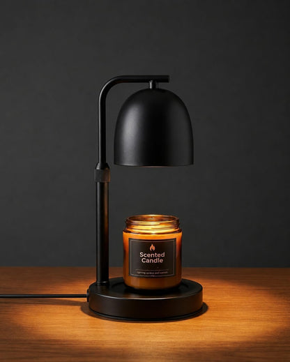 Candle Warmer Lamp with Timer Dimmable, Adjustable Height Black Candle Warmer for Jar Candles, Birthday Gifts for Women & Men, Office Decor, House Warming Gift, Wax Melt Warmer with 2 Bulbs