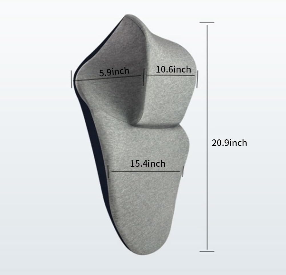 Office Chair Headrest, Adjustable Neck Support Pillow with Removable Washable Cover - Head Rest Attachment for Office Chairs and Wheelchairs, Neck Pillow for Desk Chair Napping (Grey)