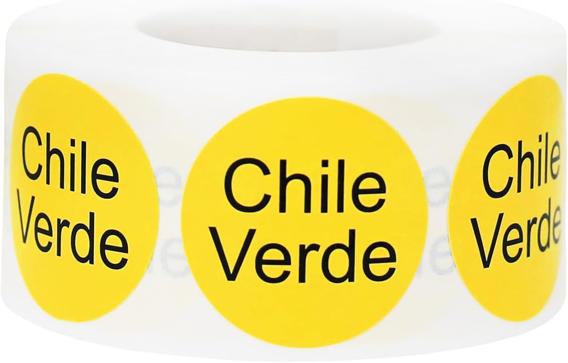 Yellow with Black Carnitas Circle Dot Adhesive Stickers, 1 Inch Round Labels, 500 Total Stickers